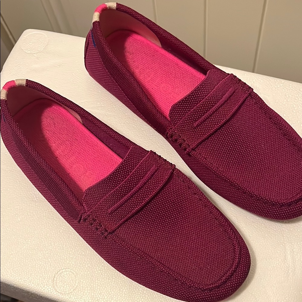 rothy’s driving moc size women’s  8.5 burgundy/magenta.